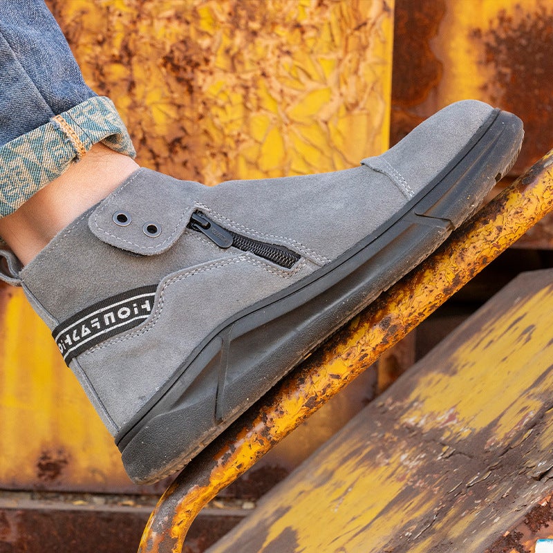 Slip-On Mid-Cut Anti-Scalding Welding Safety Shoes, Anti-Smash And Anti-Puncture Safety Shoes, Non-Slip And Wear-Resistant Safety Shoes - Image 5